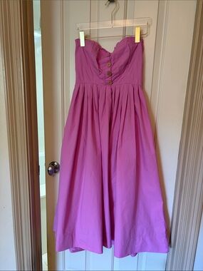 Free People Strapless Magenta Midi Dress
